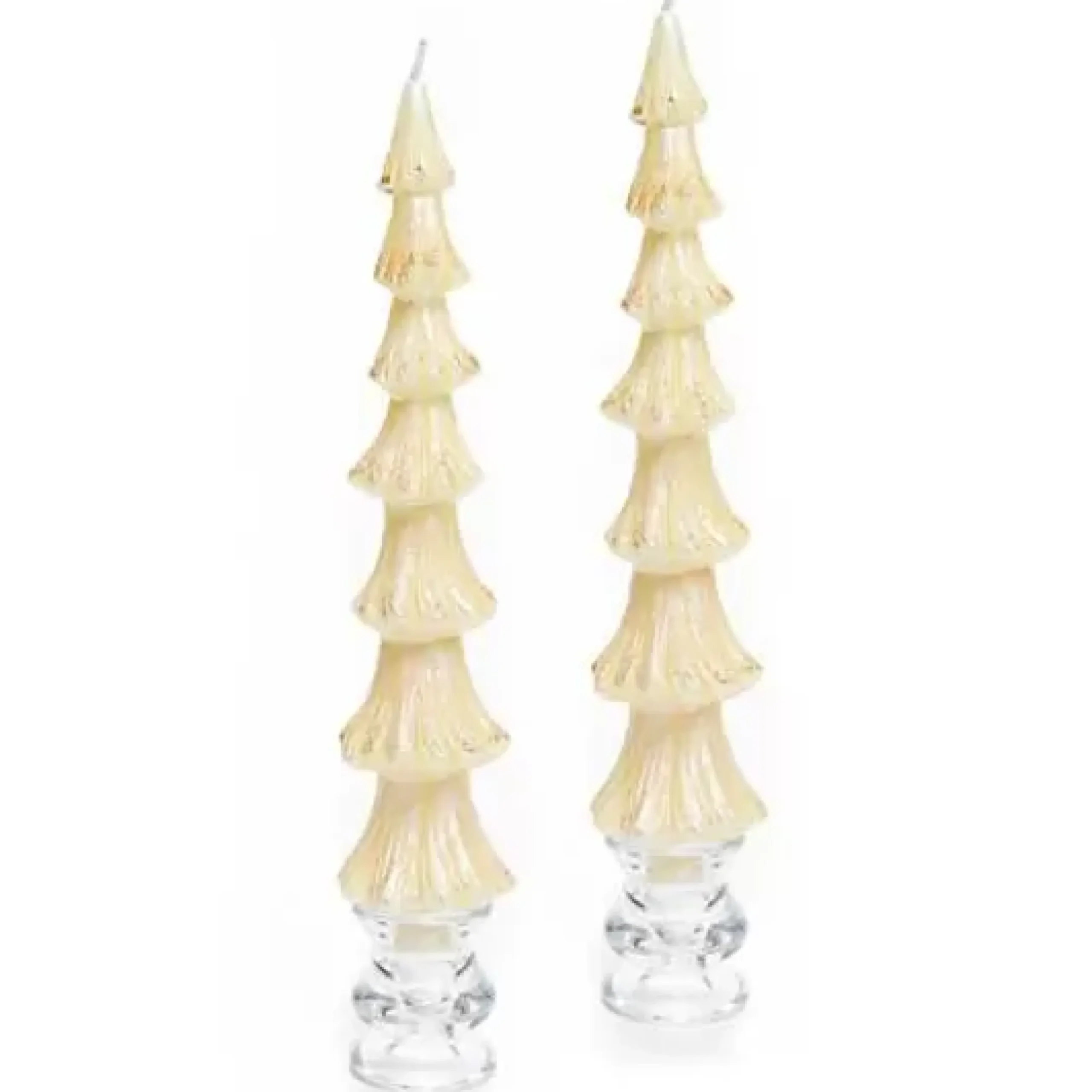 MacKenzie-Childs Tree Dinner Candles - 12 - Ivory - Set of 2< Holiday|Candles & Fragrances