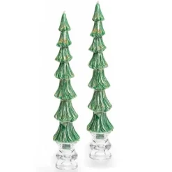 MacKenzie-Childs Tree Dinner Candles -12 - Green - Set of 2< Holiday|Candles & Fragrances