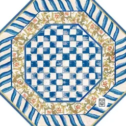 MacKenzie-Childs Truly Royal Check 6' Octagon Washable Rug< Rugs