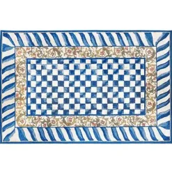 MacKenzie-Childs Truly Royal Check 5' x 7'6 Washable Rug< Rugs