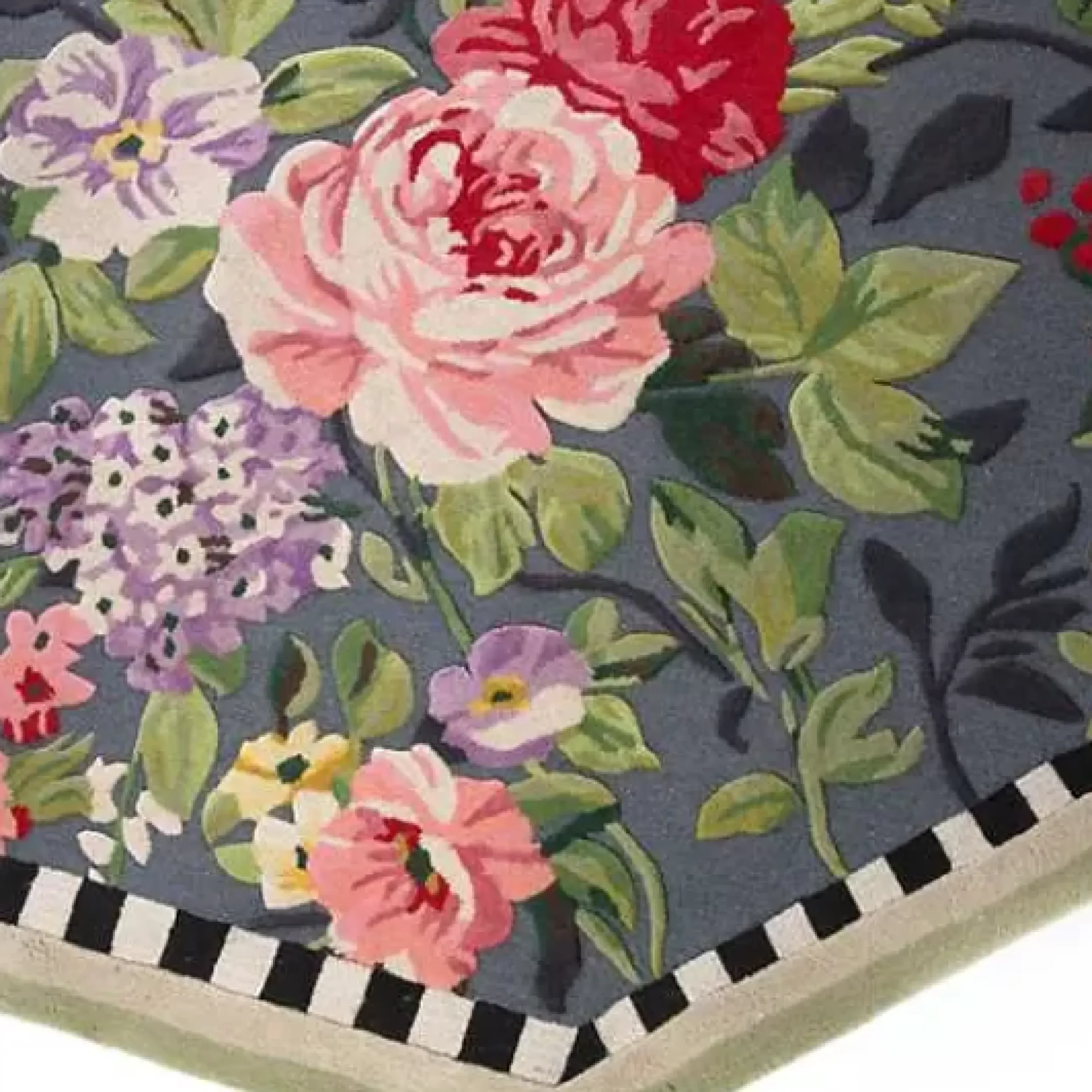 MacKenzie-Childs Tudor Rose 6' Octagon Rug< Rugs