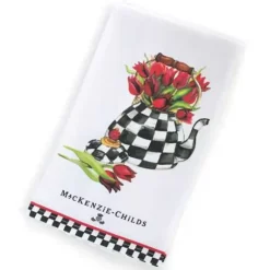MacKenzie-Childs Tulip Tea Kettle Dish Towel< Spring|Kitchen & Table Linens