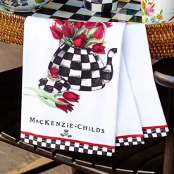 MacKenzie-Childs Tulip Tea Kettle Dish Towel< Spring|Kitchen & Table Linens