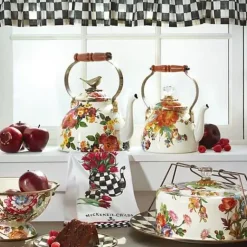 MacKenzie-Childs Tulip Tea Kettle Dish Towel< Spring|Kitchen & Table Linens
