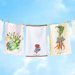 MacKenzie-Childs Tulip Tea Kettle Dish Towel< Spring|Kitchen & Table Linens