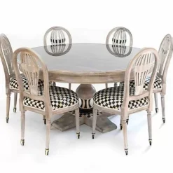 MacKenzie-Childs Tuscan Farm 62 Round Pedestal Table< Dining Room & Kitchen