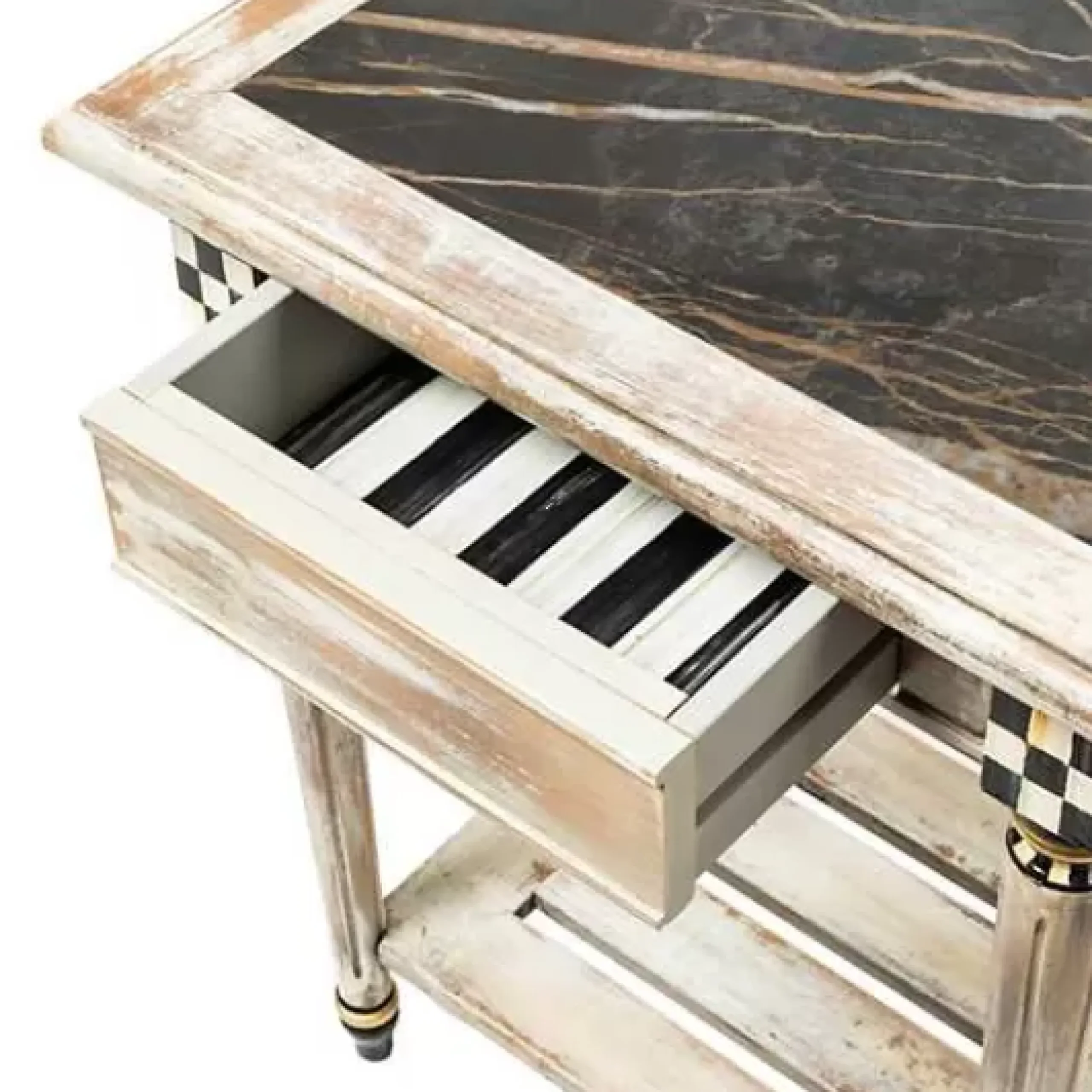 MacKenzie-Childs Tuscan Farm Square Accent Table< Entryway Furniture|Living Room