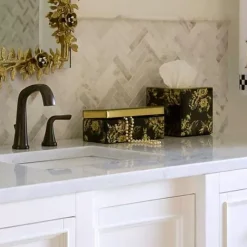 MacKenzie-Childs Twilight Toile Decorative Box with Gold Hinged Lid< Room Accents