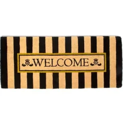 MacKenzie-Childs Welcome Awning Stripe Double Door Entrance Mat< Rugs