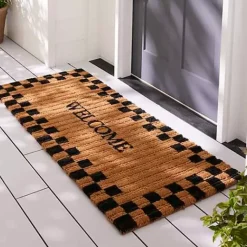 MacKenzie-Childs Welcome Checked Double Door Entrance Mat< The Fall Shop|Rugs