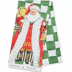 MacKenzie-Childs Westminster Santa Dish Towel< Holiday|Kitchen & Table Linens