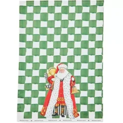 MacKenzie-Childs Westminster Santa Dish Towel< Holiday|Kitchen & Table Linens