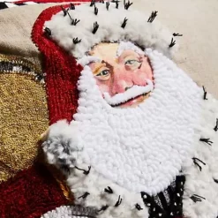 MacKenzie-Childs Westminster Santa Embellished Throw Pillow< Pillows, Throws, & Cushions