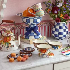 MacKenzie-Childs White Flower Market 2 Quart Tea Kettle< The Coffee Shop|Tea Kettles