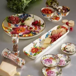 MacKenzie-Childs White Flower Market Abundant Bowl< Serveware