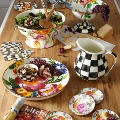 MacKenzie-Childs White Flower Market Abundant Bowl< Serveware