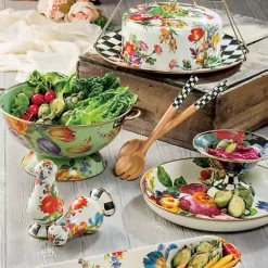 MacKenzie-Childs White Flower Market Abundant Bowl< Serveware