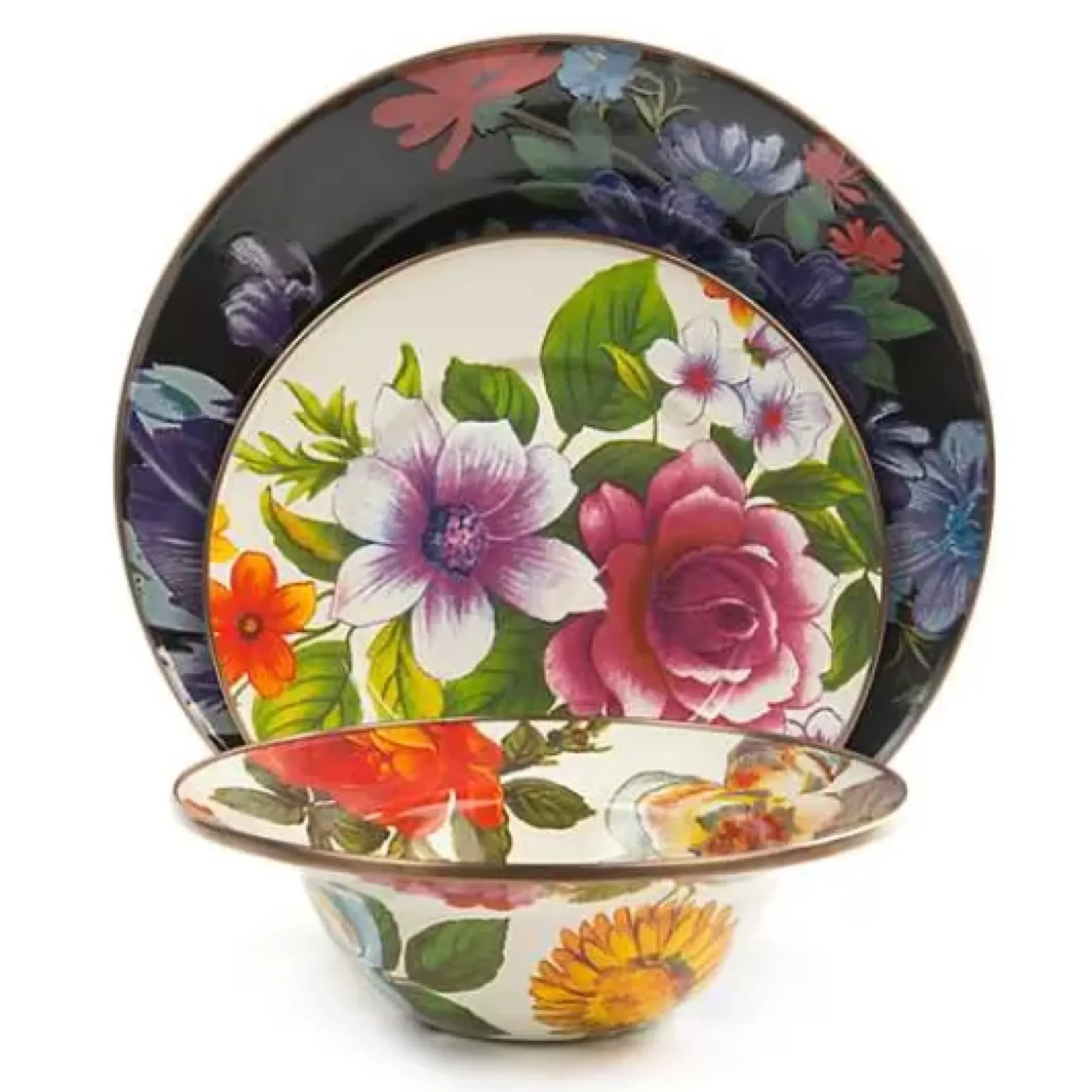 MacKenzie-Childs White Flower Market Breakfast Bowl< Dinnerware & Flatware