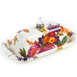 MacKenzie-Childs White Flower Market Butter Box< Serveware