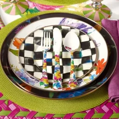 MacKenzie-Childs White Flower Market Dinner Plate< Dinnerware & Flatware