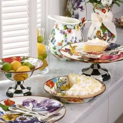 MacKenzie-Childs White Flower Market Dinner Plate< Dinnerware & Flatware