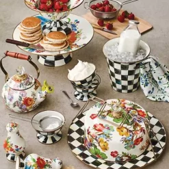 MacKenzie-Childs White Flower Market Large Salt  Pepper Shakers< Table Accessories|Serveware