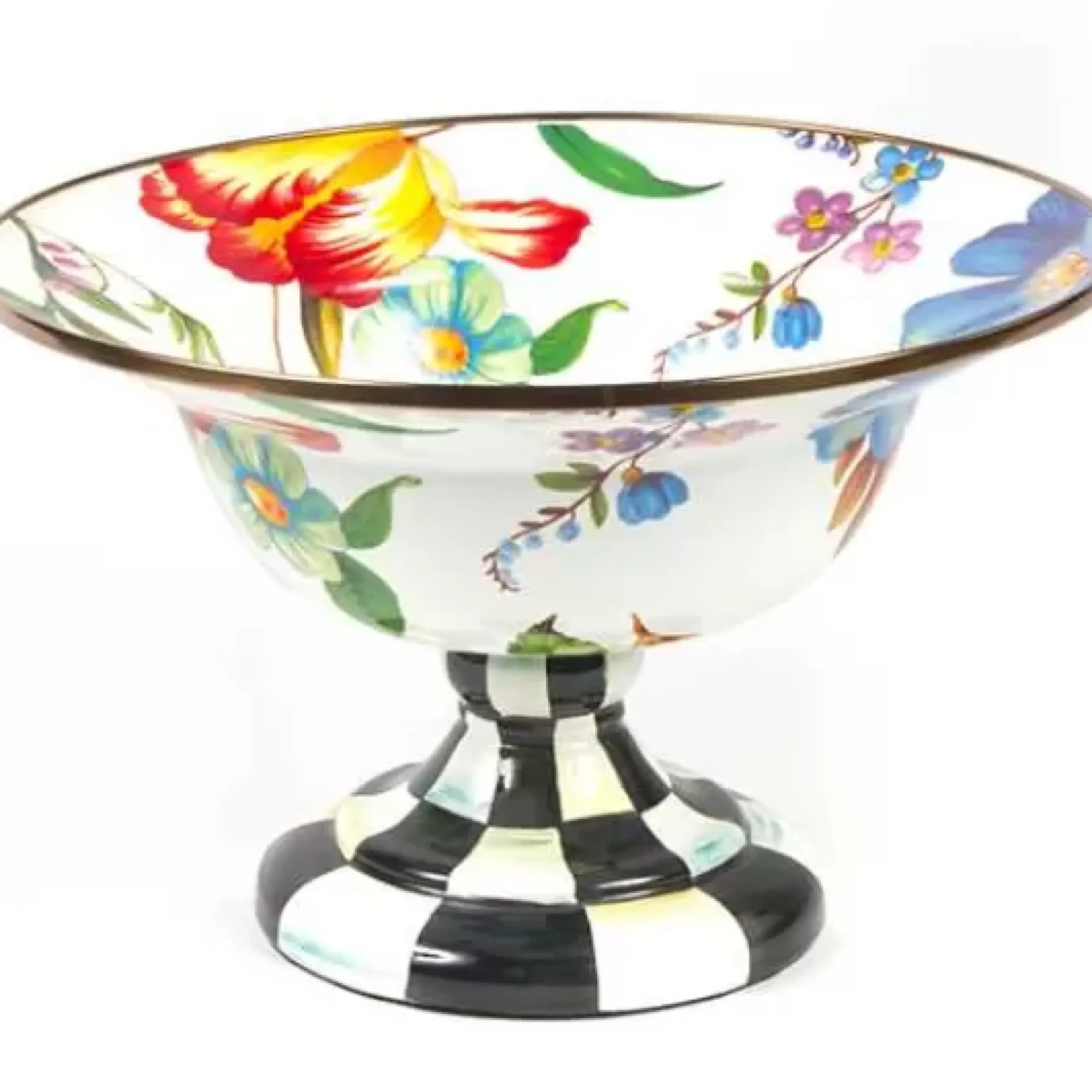 MacKenzie-Childs White Flower Market Large Compote< Serveware
