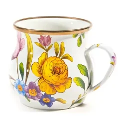 MacKenzie-Childs White Flower Market Mug< The Coffee Shop|Drinkware