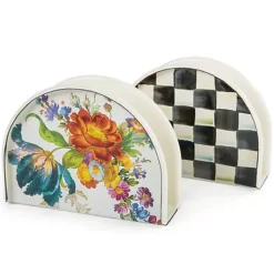 MacKenzie-Childs White Flower Market Napkin Holder< Serveware