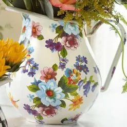 MacKenzie-Childs White Flower Market Pitcher< Serveware|Bar Entertaining