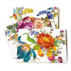 MacKenzie-Childs White Flower Market Placemats, Set of 4< Table Accessories|Kitchen & Table Linens