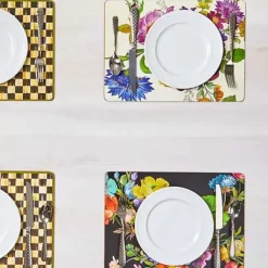 MacKenzie-Childs White Flower Market Placemats, Set of 4< Table Accessories|Kitchen & Table Linens