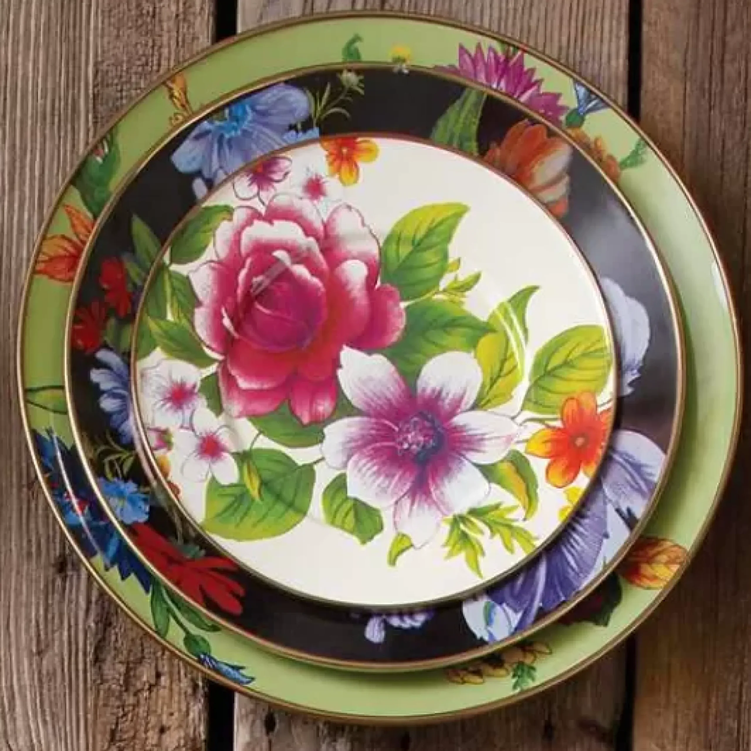 MacKenzie-Childs White Flower Market Salad/Dessert Plate< Dinnerware & Flatware