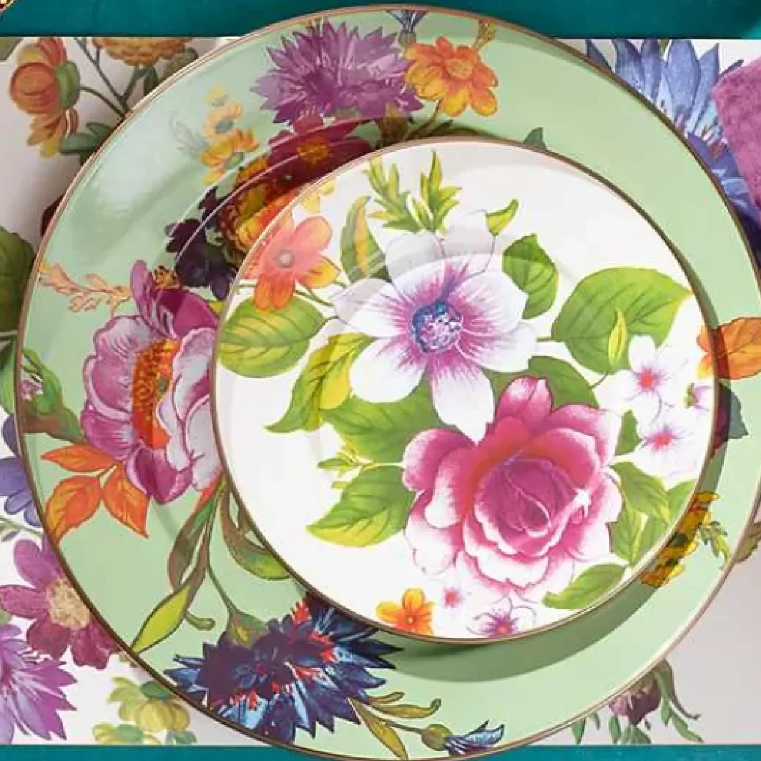 MacKenzie-Childs White Flower Market Salad/Dessert Plate< Dinnerware & Flatware