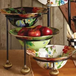 MacKenzie-Childs White Flower Market Serving Bowl< Serveware