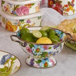MacKenzie-Childs White Flower Market Small Colander< Kitchen Utensils & Tools