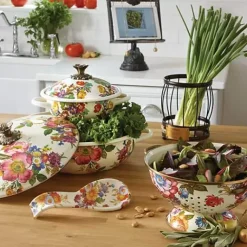 MacKenzie-Childs White Flower Market Spoon Rest< Kitchen Utensils & Tools