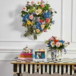 MacKenzie-Childs White Flower Market Squashed Pot< Bath & Bath Accessories|Room Accents