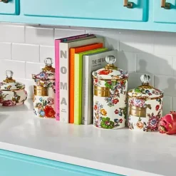 MacKenzie-Childs White Flower Market Squashed Pot< Bath & Bath Accessories|Room Accents