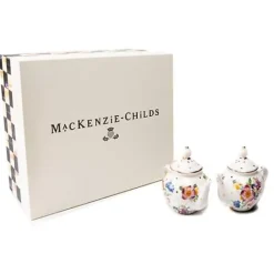 MacKenzie-Childs White Flower Market Teapot Salt  Pepper Set< Table Accessories|Serveware