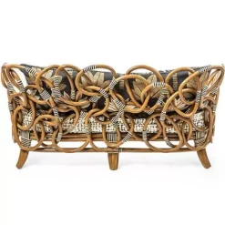 MacKenzie-Childs Wild Indoors Rattan Loveseat< Living Room