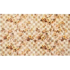 MacKenzie-Childs Wild Rose Floral Check 3' x 5' Floor Mat< Rugs