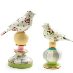 MacKenzie-Childs Wildflowers Bird Topiaries - Set of 2< Spring|Room Accents