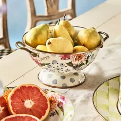 MacKenzie-Childs Wildflowers Blue Large Colander< Kitchen Utensils & Tools