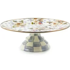 MacKenzie-Childs Wildflowers Blue Large Pedestal Platter< Serveware