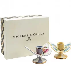 MacKenzie-Childs Wildflowers Butterfly Candle Holders, Set of 2< Spring|Candles & Fragrances
