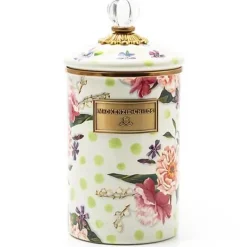 MacKenzie-Childs Wildflowers Green Large Canister< Kitchen Storage & Organization
