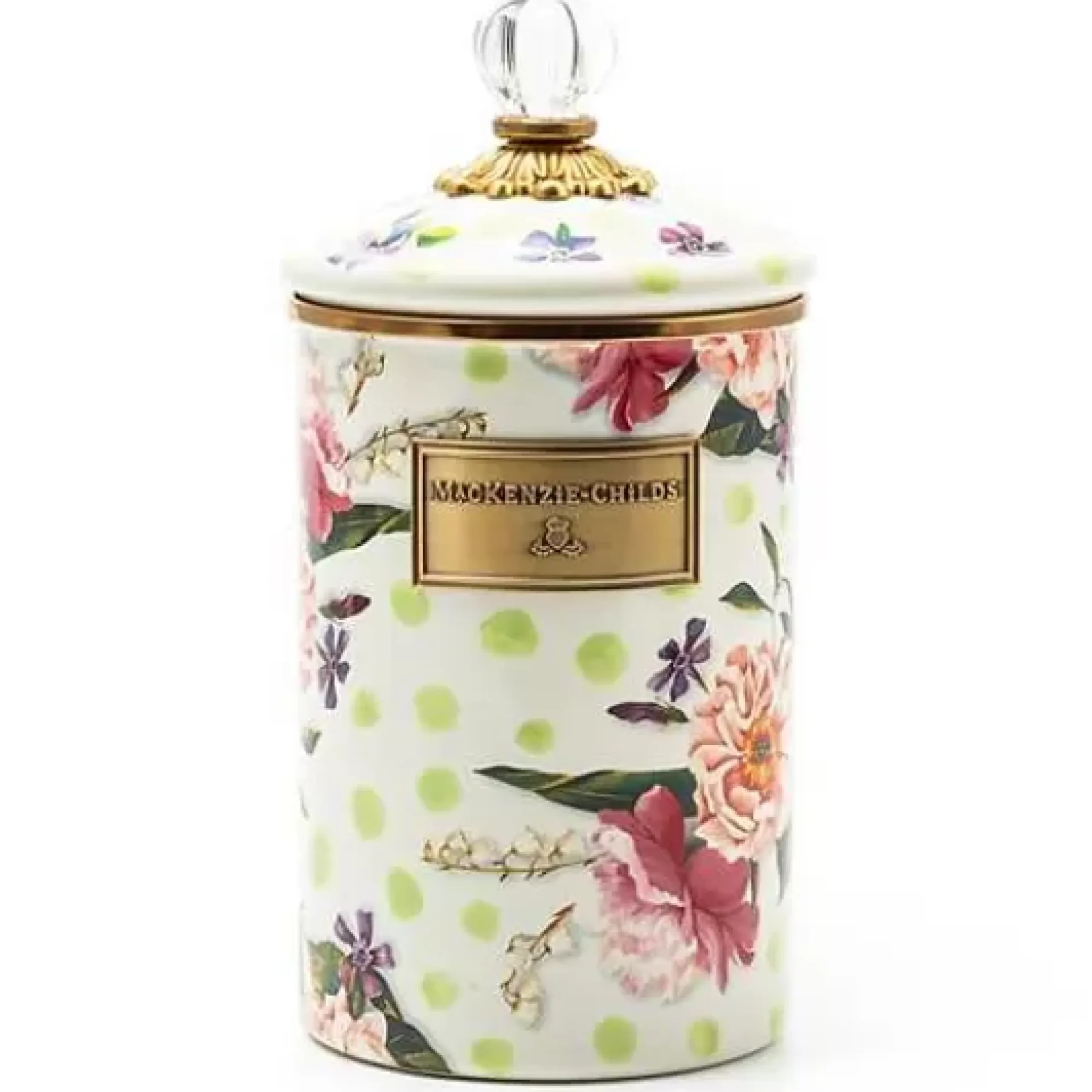 MacKenzie-Childs Wildflowers Green Large Canister< Kitchen Storage & Organization