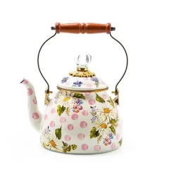 MacKenzie-Childs Wildflowers Pink 2 Quart Tea Kettle< The Coffee Shop|Serveware