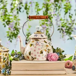 MacKenzie-Childs Wildflowers Pink 2 Quart Tea Kettle< The Coffee Shop|Serveware